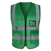 안전 택배 조끼 작업 공장 1 PCS 사용자 정의 로고 반사 가시성 건설 유니폼 인쇄, [02] chest and back print, [03] green