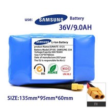 리튬 이온 배터리 팩 정품 36v 6.0ah-12ah 전기 자체 균형 스쿠터 호버 보드 외발 자전거 용 충전식, 9000mAh