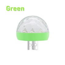 무대 조명 회전 크리스탈 매직 볼 무대 전구 램프 디스코 파티 크리스마스 조명 효과, 초록, USB-애플 포트