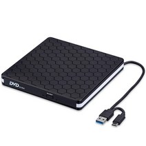 cd리더기 CD롬 CD플레이어 DVD USB 3.0이 있는 외부 cd dvd 버너 및 리더기 type c 휴대용 플러그 앰프 플레이 노트북용 슈퍼드라이브 데스크탑 PC 87, 검은색