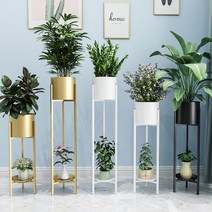 고급 화분 커버 철제 스탠드 삼바리 받침 원형 다육이 거실 분재 인테리어 가드닝, 블랙 S