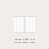 2023년 엔틱다이어리 패브릭다이어리고품질 링 바인더 노트북 A5 개인 A6 A7 A8 크기 삽입 리필 루스 리프, 20 A8 Grid