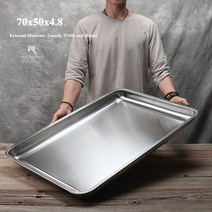 초대형 304 스테인레스 식당 쟁반 음식 서빙 회전율, 플랫 하단 60x40x2