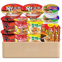 컵라면 6종 세트 왕뚜껑 2개 + 도시락 2개 + 육개장사발면 2개 + 진라면매운맛 2개 + 참깨라면 2개 + 신라면 2개, 1세트