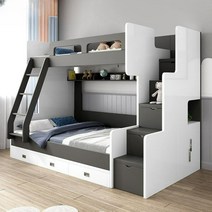 유아용2층침대 2층 자매 어린이 남매침대 벙커침대, 08.침대(사다리)+계단서랍+드랙침대