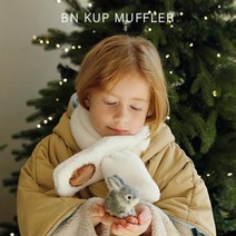 (바로배송) 비엔 22 겨울 쿠프 머플러 덤블 양털 뽀글이 네키 목도리 패치 남아 여아 방한용품