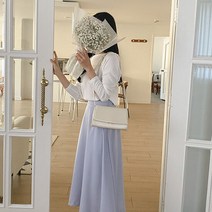 블리엔 뒷밴딩 플레어 롱 스커트 63868 빅사이즈 여성의류