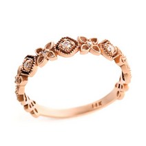 14K 다이아 로렛트 큐빅 플라워 반지 SRS36105