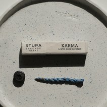 Stupa 스투파 로프형 인센스 스틱 네팔 향피우기 홀더 세트, karma