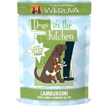 Weruva Dogs in the Kitchen Lamburgini with Lamburgini with Lamb Pumpkin Au Jus 그레인 프리 강아지 사료 파우치 2.8온스 12강아지입