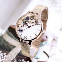 올리비아 버튼 워터컬러 플로럴 메쉬 시계 OB16PP57