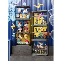 피규어케이스 피규어진열장 유리진열장 아크릴진열장 피규어보관함 아크릴장식장 아크릴케이스 레고 디스플레이 캐비닛 홈 수제 스탠드 모델 아크릴 스토리지 투명 장난감 조합, [21] 녹색 5개의 단층