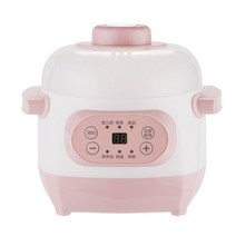 미니멀티쿠커 만능찜기 슬로우쿠커 110V 220V 전기 스튜 냄비 및 증기선 1L 세라믹 냄비 다기능 느린 밥솥 아기 죽 조류 둥지 임신 토닉 시머, [03] Pink, [03] UK