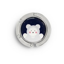 행복한 후드곰 책상 카페 사무실 휴대용 가방걸이 가방행거, 네이비