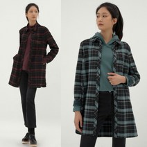 [지센] 여성 체크 롱 셔츠(색상2종)