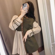 반반 셔츠 여성 남방 배색 루즈핏 오버핏 빅사이즈 청 차이나 카라 남성 스트라이프