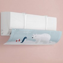 살림일기 무타공 무접착 벽걸이 에어컨 바람막이, 에어컨바람막이-그린(선인장)