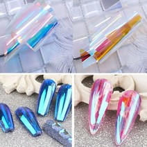 네일 썬셋필름 유리알 홀로그램 유리조각 오로라썬셋 호일 유리필름 오로라네일 3종, 핑크/1ea