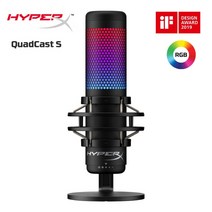 마이크 콘덴서 HyperX 쿼드캐스트 S RGB USB PC PS5 진동 방지 충격 4 폴라 게임 스트리밍, 4.Quadcast S