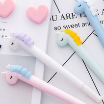 유니콘 볼펜 디자인펜 캐릭터 필기구 학생 필기감좋은 직장인, 블루