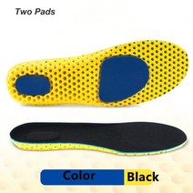 족저근막염 패드 자세교정 슬리퍼 무지외반증 신발 운동화 orthopedic memory foam sport support insert 발 케어 insoles for shoes, 두 개의 패드 블랙, eur42-265mm