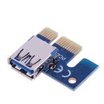 USB 3.0 PCI-E X1 어댑터 PCIe 1X 여성용 Express 라이저 마이닝 BTC 광부 마더 보드 컴퓨터 액세서리, 한개옵션1, 01 파란