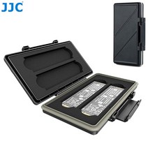 JJC 4-슬롯 방수 M2 2280 SSD 보관 케이스 홀더 M.2 2280 솔리드 스테이트 드라이브 정전기 방지