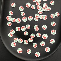 60g 과일 항목 Polymerclay 어린이 점토 뿌리 Diy/케이크 Diy 만들기/네일 아트/스크랩북 장식/공예 필러, [15] apple dark half