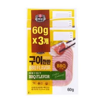 [메가마트]CJ 백설 햄스빌 구이한판 BBQ구이용 기획 60g*3개, 1개, 60g