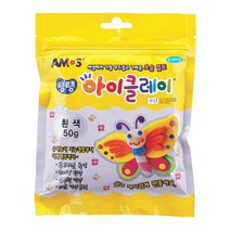 아모스 아이클레이 50g 부드럽고 가벼운 요술 점토, 1개, 형광핑크