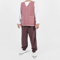[바보사랑] 1374 공용 기본라인 조끼+바지 세트 20수순면 17color[조선클로젯], 상세 설명 참조, 색상:겨자＆팥보라 / 사이즈:특대(기성복105)