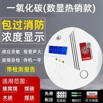 매연 일산화탄소 경보 가정용 스토브 가스 누출 중독 감지 이산화탄소 감지기 플러그인 배터리, D타입(배터리방화모델 농도표시
