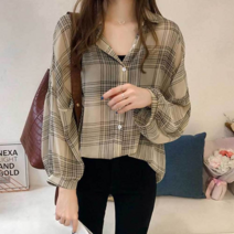 오너클랜 체크 셔츠 여자 루즈핏 블라우스 가오리핏 대학생