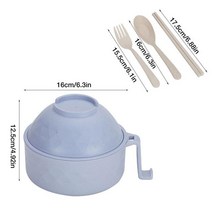다기능 인스턴트 국수 그릇 대학 기숙사 방 필수품 라면 그릇 실용적인 식기 주방 액세서리, Blue