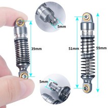trx4m AXSPEED 4PCS 금속 충격 흡수 댐퍼 Traxxas TRX4M TRX-4M 브론코 수비수 1/18 RC 크롤러 자동차 업그레이드 부품, [03] Titanium