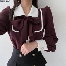 여성용 귀여운 스위트 걸 빈티지 화이트 레이스 러플 리본 탑스 버튼 정장 셔츠 블라우스