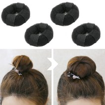 미스21 아로빗 벨크로 똥머리 헤어끈 머리끈 4개 세트 (hs374)