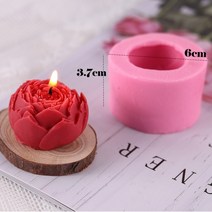 꽃몰드 캔들 원형 하트 토끼 실리콘 수제 3D 연꽃 모양의 실리콘 촛불 금형 아로마 테라피 모란 비누 모델, 04 Flower