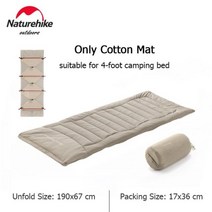 네이처하이크 코튼 매트 캠핑 침대 초경량 슬리핑 패드 접이식 매타워스 행진 휴대용, 2-row button|CHINA