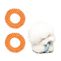 뽀시래기 강아지 오링 치실장난감 S, 펌킨(오렌지), 2개