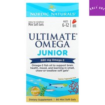 Nordic Naturals 얼티밋 오메가 어린이 만 6~12세 딸기맛 340mg 소프트젤 90정, 상품