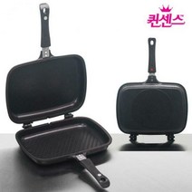 퀸센스 IH 인덕션 티타늄코팅 양면팬 생선구이 고기 후라이팬, 특대