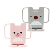 풋홀더 2개세트 요미요미 호환 가능 유아컵홀더 베지밀 케이스, 01_풋홀더(핑크 레빗-2개)