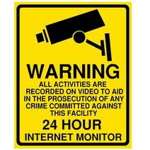 안전 용품 카메라 경고 스티커 pvc 카메라 알람 스티커 방수 자외선 차단제 홈 cctv 비디오 감시 보안 데칼 표지판, 1개