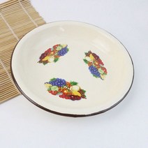 디저트 예쁜 카페접시 유럽과 미국의 두꺼운 에나멜 접시 클래식 인쇄 차가운 20/22/24/26 cm 대형 식기, 19.5cm Style 1