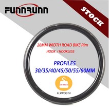 4륜바이크 ATV 산악 농업용 오토바이 FUNNRUNN700C 로드 바이크 카본 림 폭 28mm 30354045505560mm 깊이 후크 없는 튜브리스 부스트 그래블 자전거 휠, 40X28+Fly Weight+HOOK