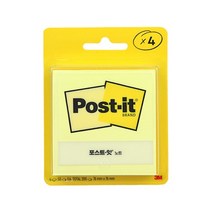 (3M) 포스트잇 노트 654-4 노랑 점착식 메모지