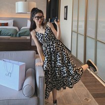 민소매나시원피스 빅사이즈 여성의류 끈나시 뷔스티에원피스 뚱뚱한 슬림핏 케익 데이지 여름옷 2247776464