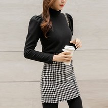 스타일온미 모블랑 도톰 포근 반하이넥 웜업 블라우스 티
