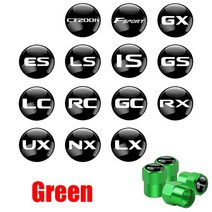 렉서스 CT200h F 스포츠 ES 용 자동차 밸브 캡 금속 합금 로드 산악자전거 타이어 먼지 보호 커버 액세서, 04 green_07 For GS